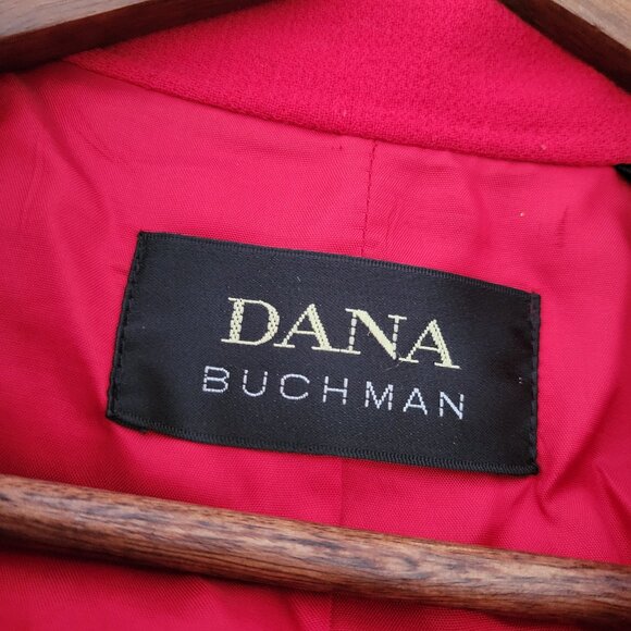 Dana Buchman 100% Wool Button Closure, Women’s 8, Red Blazer 2 front pockets - Picture 4 of 8